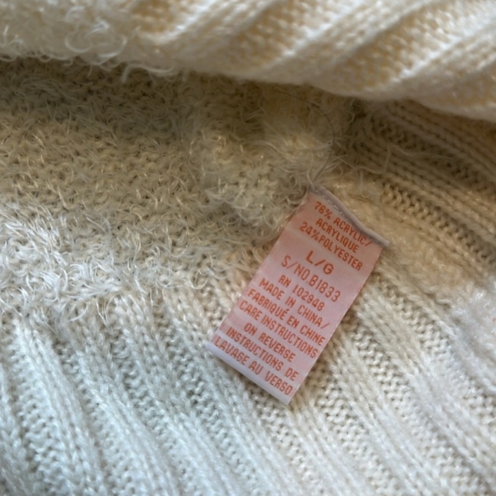 Tulle Cream Cardigan Sweater - Picture 9 of 9